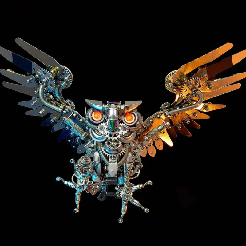 3D Puzzles Steampunk Owl Model Kits DIY Metal Assembly Toy Animals Model Toys for Kids Adults Gifts - 700+PCS