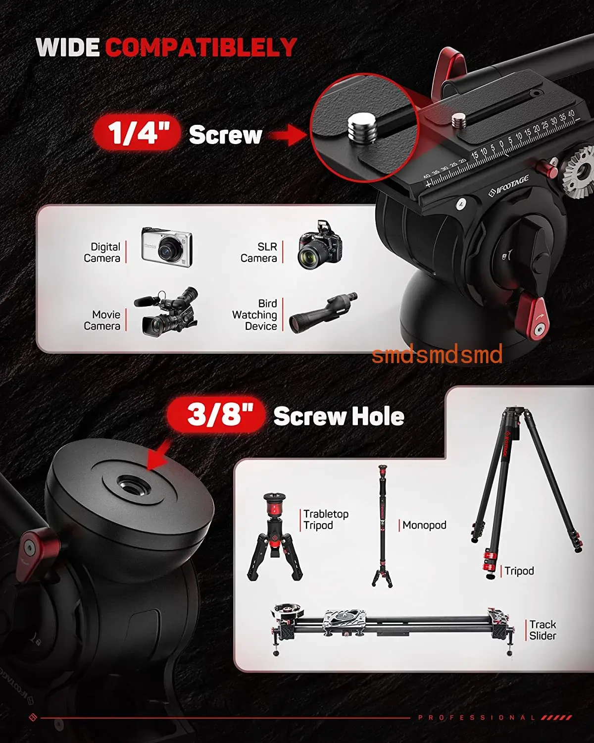 IFOOTAGE Video Fluid Head Komodo K5S, Aluminum Lightweight Fluid Drag Pan Head