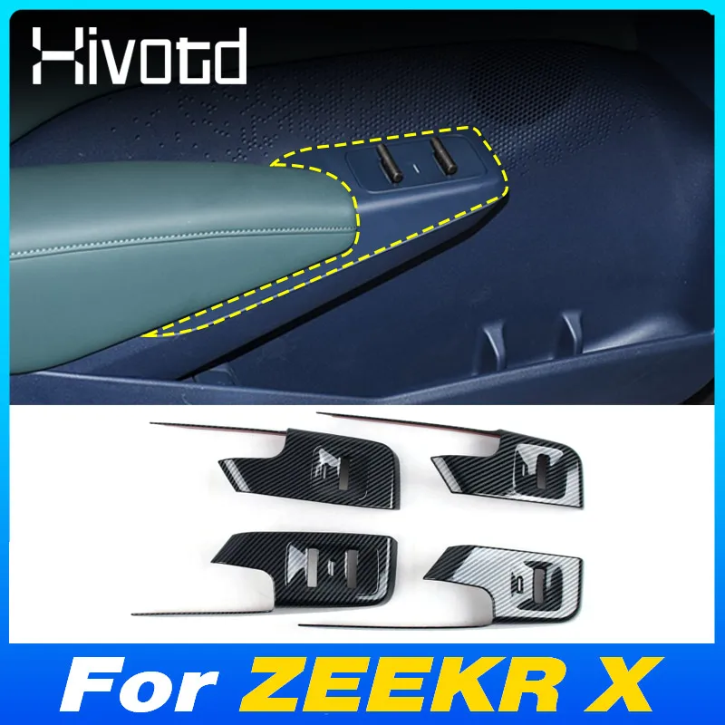 

ABS For ZEEKR X ME YOU 2024 Car Window Glass Lifting Covers Switch Button Protector Panel Trim Interior Decoration Accessories