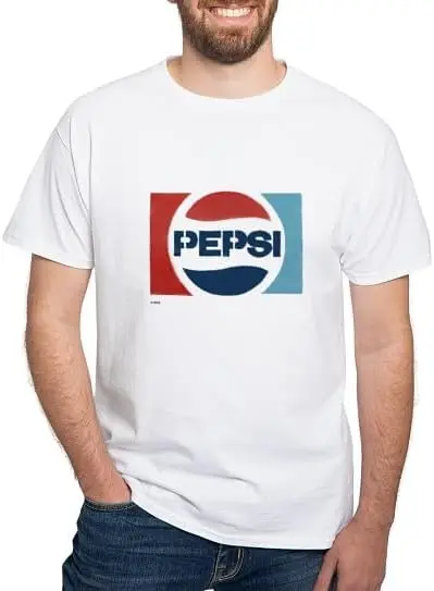 Pepsi Logo Men's Cotton, Classic Graphic T Shirt 100% Cotton Trendy Y2K Short-Sleeve Tee – Soft, Quick-Drying, &