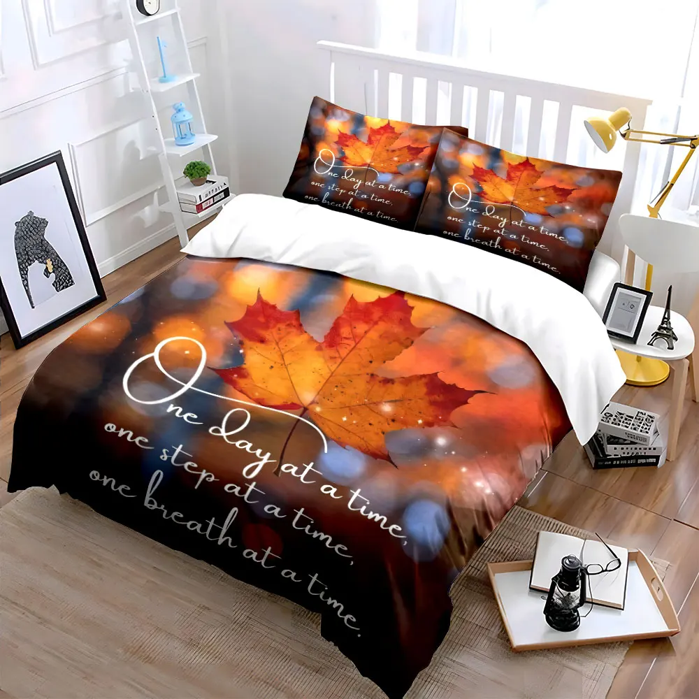 Autumn-Inspired Motivational Wall Decor  kid's and adults' bedroom decor, Exquisite three-piece bedding set gift
