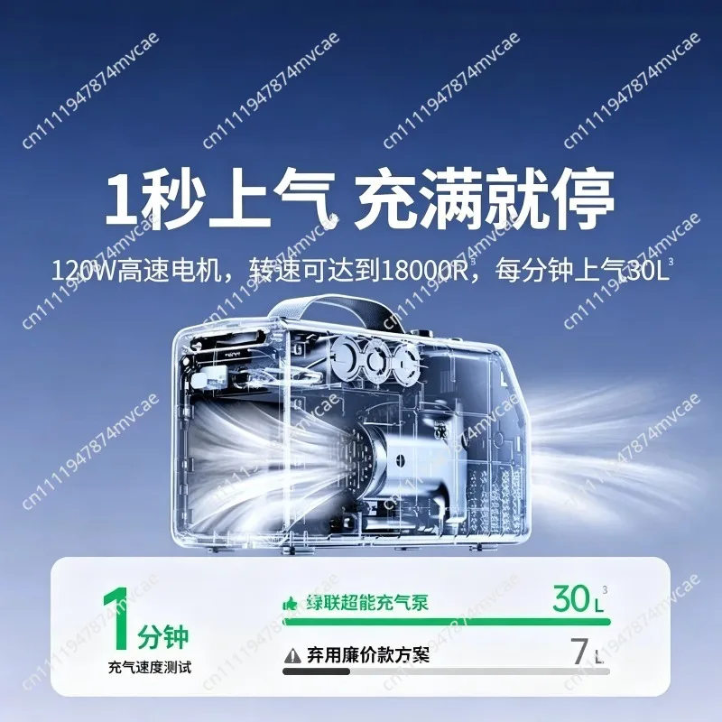 Car inflatable pump, electric inflatable pump, automobile tire pressure pointer, inflator pump, wired inflatable treasure