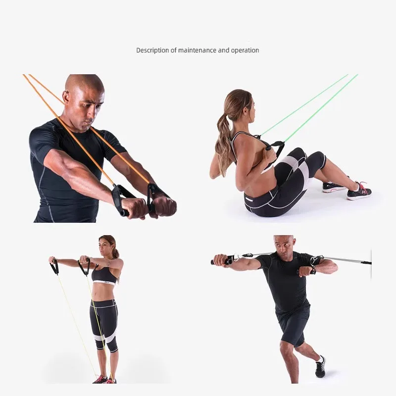 5 Levels Resistance Bands With Handles Yoga Pull Rope Elastic Fitness Exercise Tube Band For Home Gym Workouts Strength Training