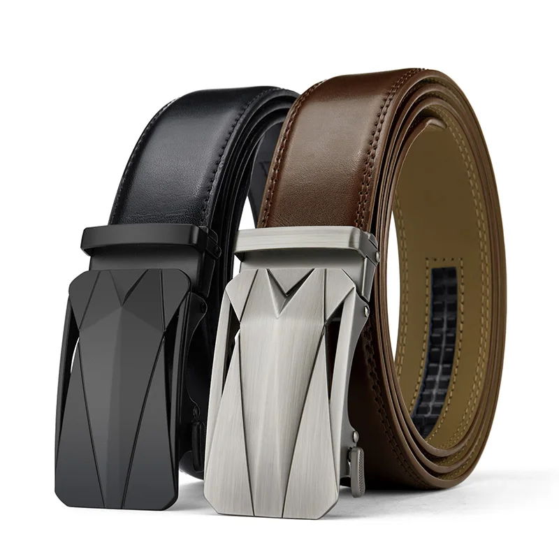 

Новый мужской ремень из натуральной кожи с пряжкой из сплава и храповым механизмом, ремень высшего качества, модный ремень для мужчин