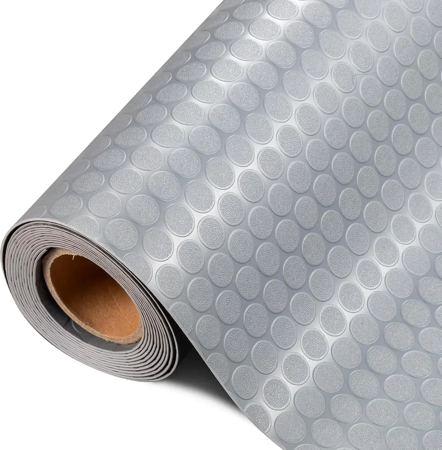 

7.5x17 FT Garage Floor Mat, Coin Plate Sheet PVC Roll for Under Car Parking Protect, RV Trailer Flooring, Water/Stain Resistant