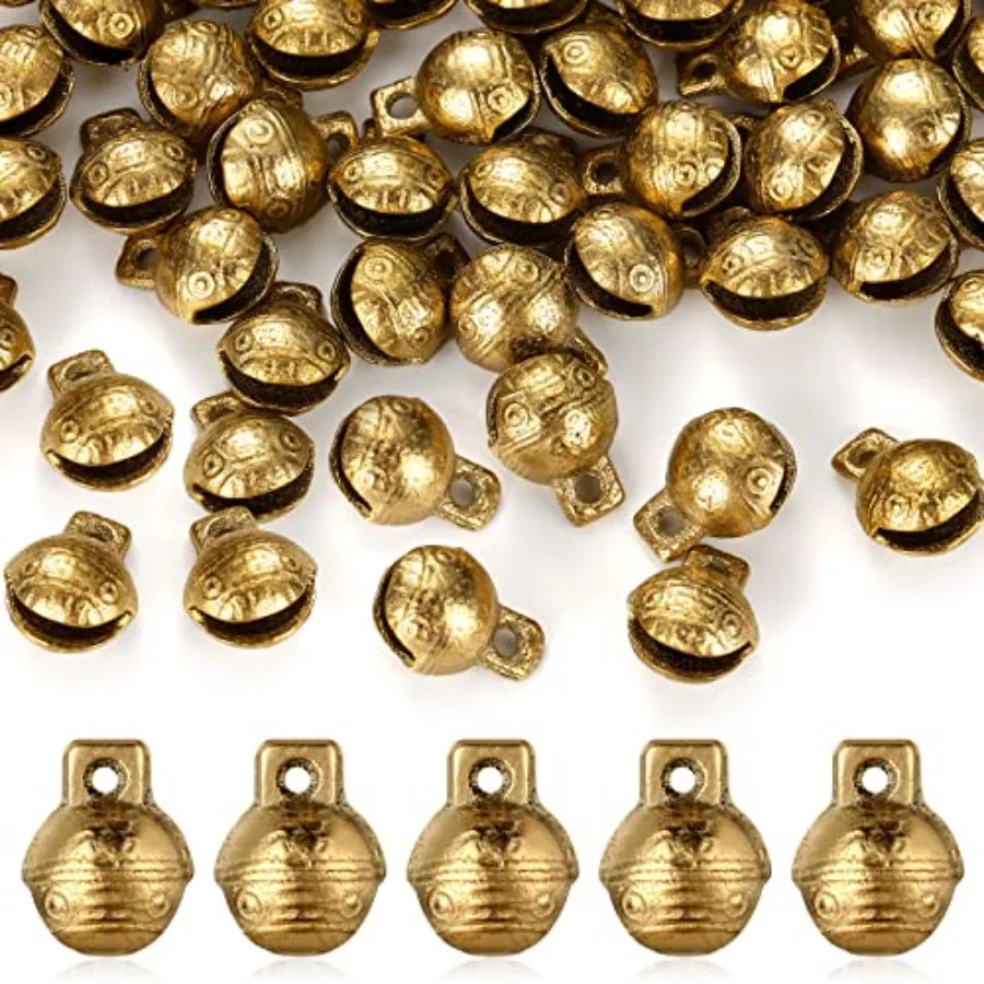 

60 Pcs Vintage Bells for Crafts Brass Bells Christmas Mini Craft Bells Small Tibetan DIY Jewelry Making Charms Pendants for Nec