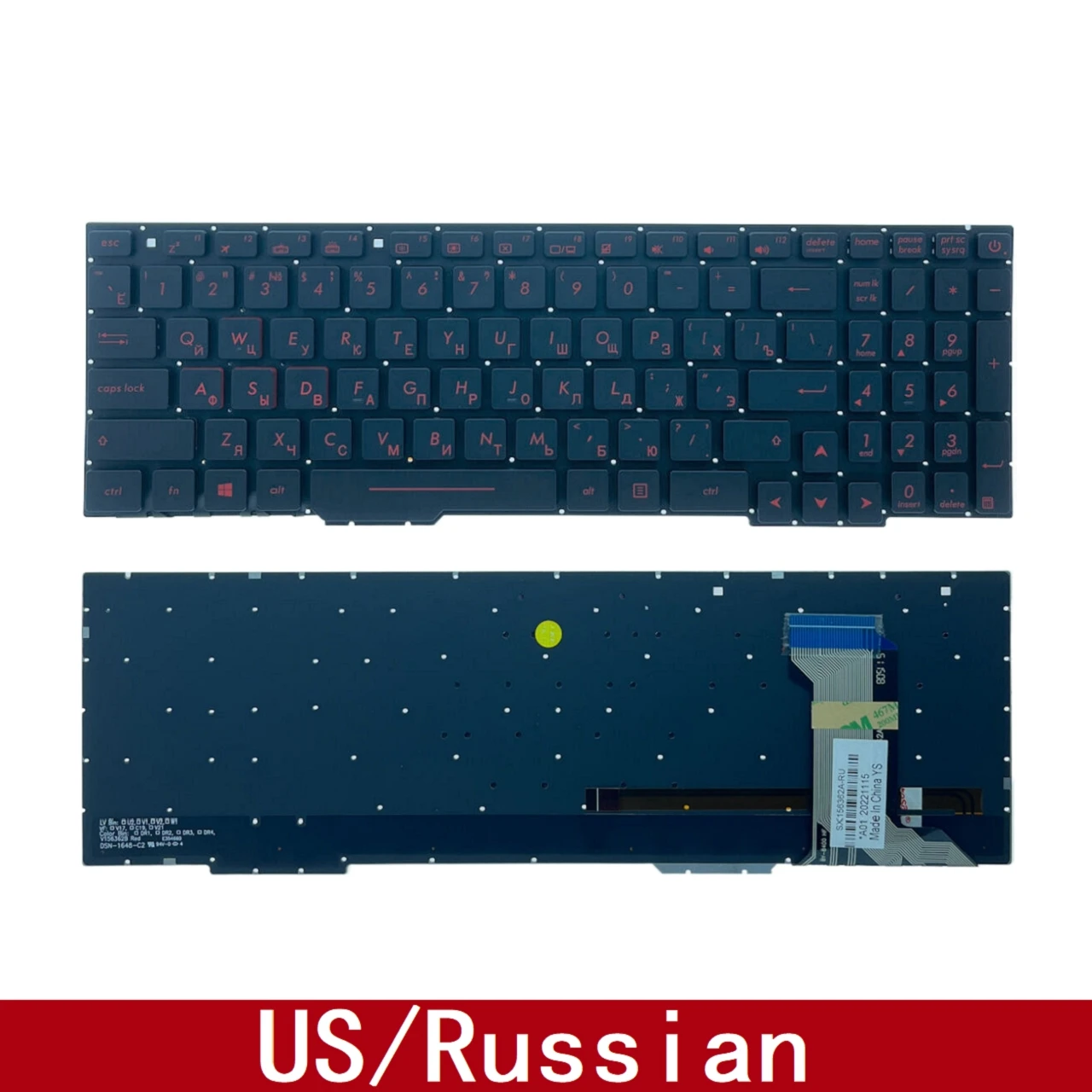 For ASUS ROG Strix GL553 GL553VD GL553VE GL553VW GL753 GL753VD GL753VE GL753VW Series Laptop Keyboard US Russian With Backlit