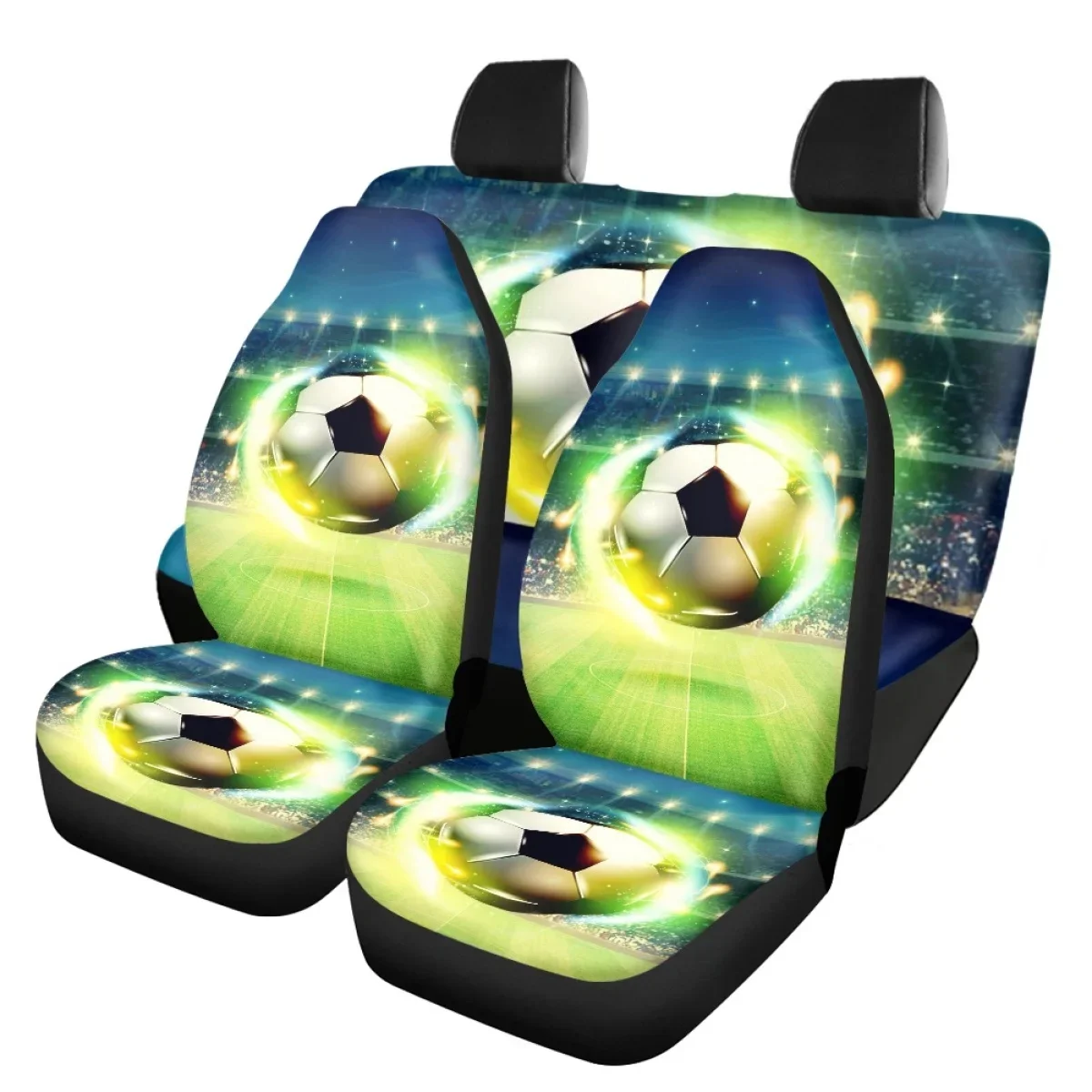 Football Car Seat Cover Set for Women Universal Fit SUV Truck Sedan Elastic Front and Back Seat Cover Accesories Para Auto