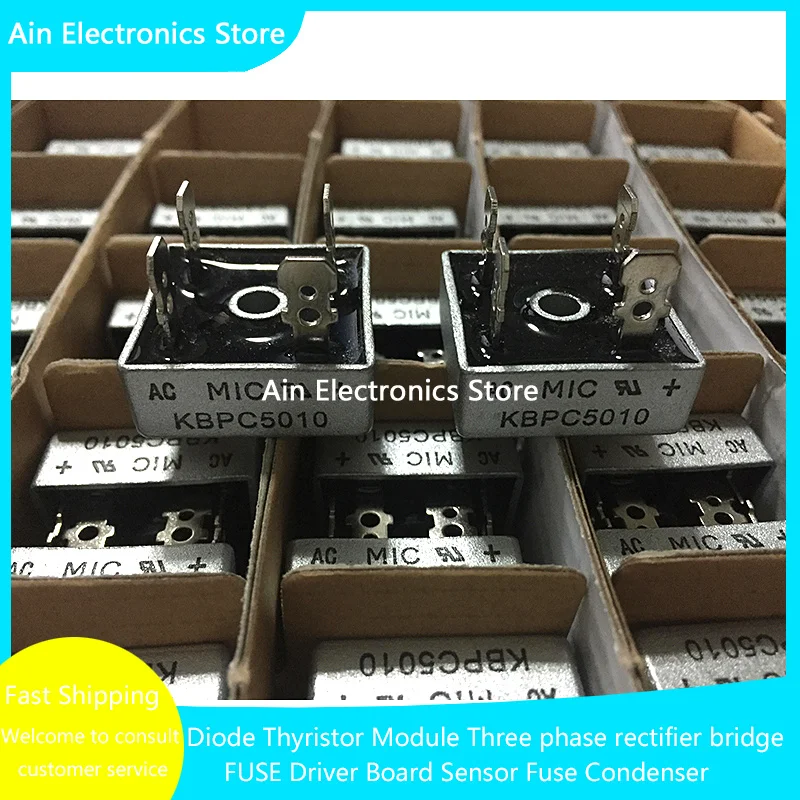 KBPC606 KBPC610 KBPC1010 KBPC1510 KBPC2510 KBPC3510 KBPC5010 4-Pin 6-50A 1000V NEW Single-phase rectifier bridge IN STOCK