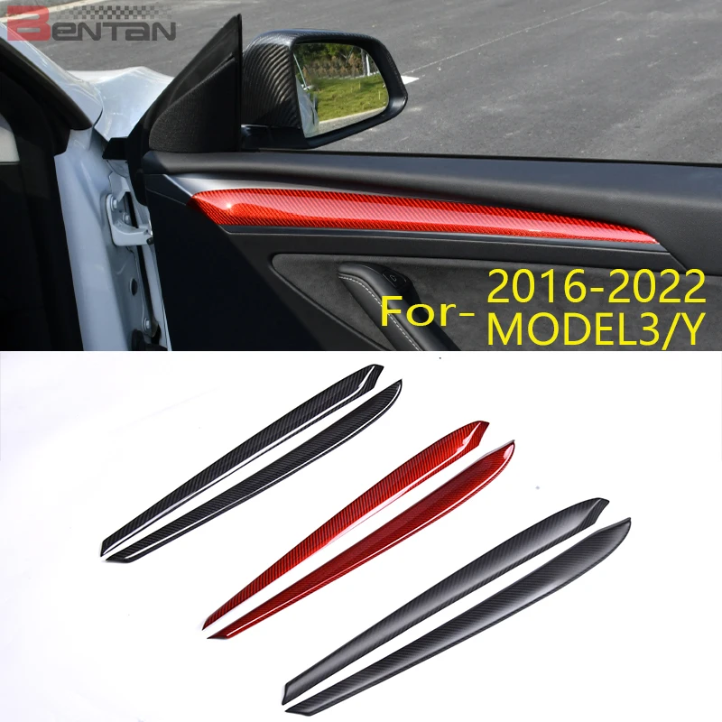 

The solid carbon fiber beautification covering patch for the interior door of auto parts is suitable for Tesla modelo3 model Y