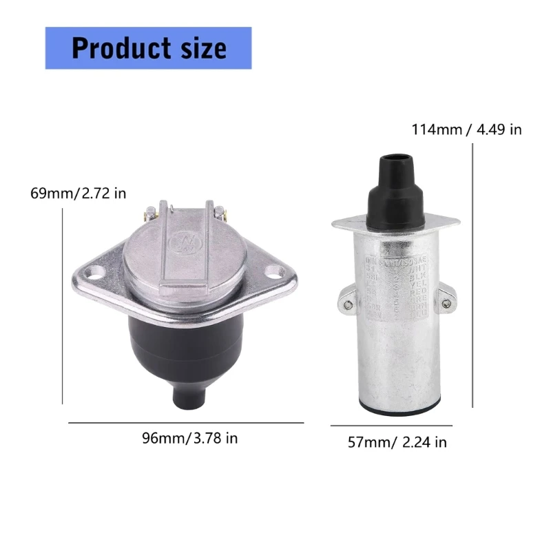 

Долговечная алюминиевая металлическая 24 В 7-контактная гибкая розетка отлично подходит для грузовиков и внедорожников