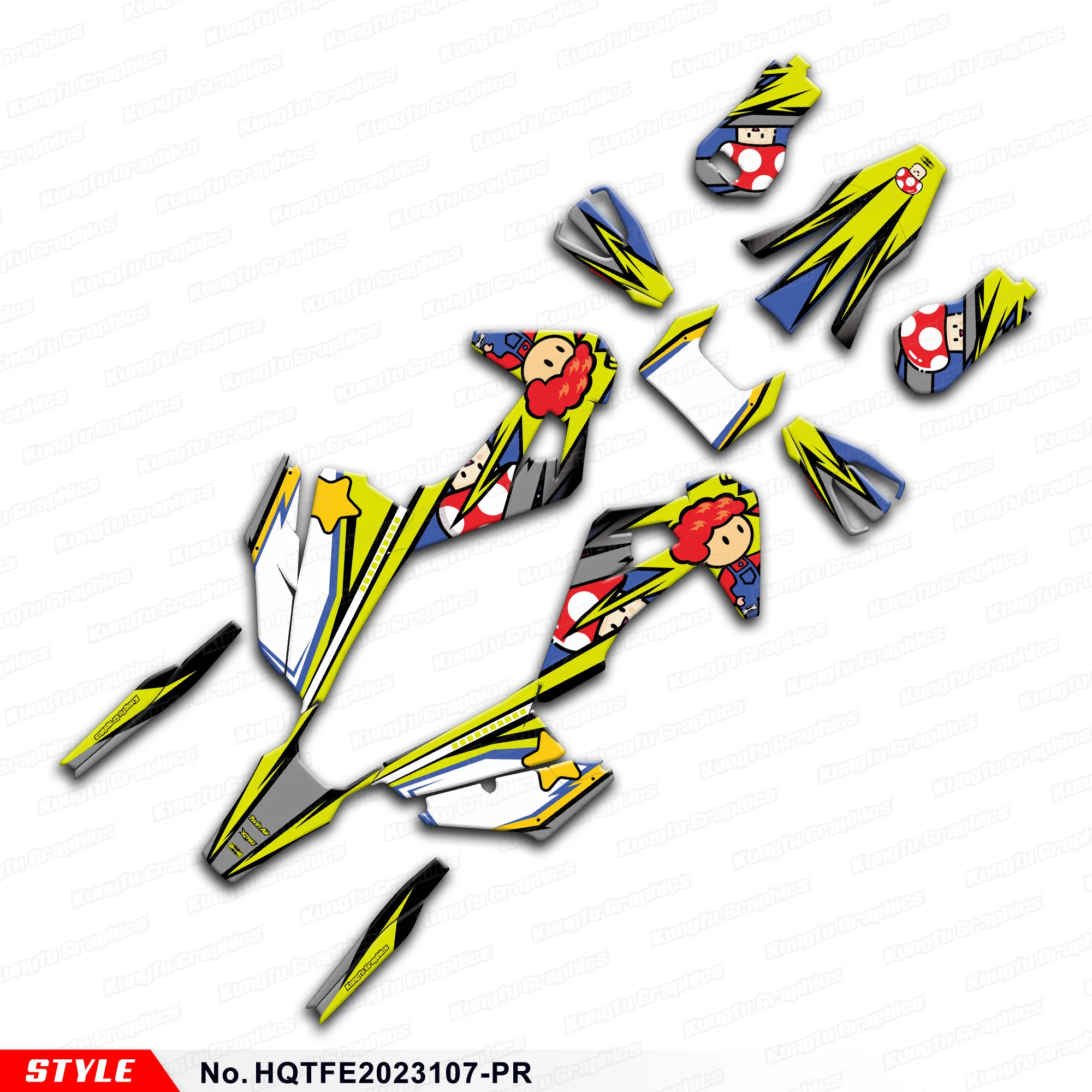 

Наклейки JY Racing Graphics в сборе для Husqvarna TE 150i 250i 300i FE250 350 450 501 TC FC 2019-2023, HQTFE2023107-PR