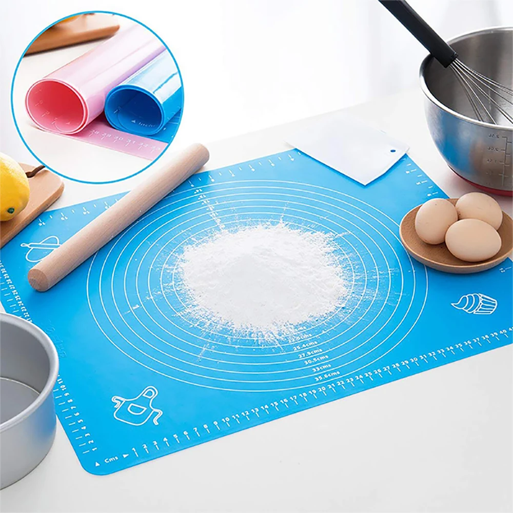 50x40cm Silicone Pad Baking Mat Sheet Kneading Dough Mat For Kitchen Rolling Dough Pizza Large Dough Non-Stick Maker Tool Holder