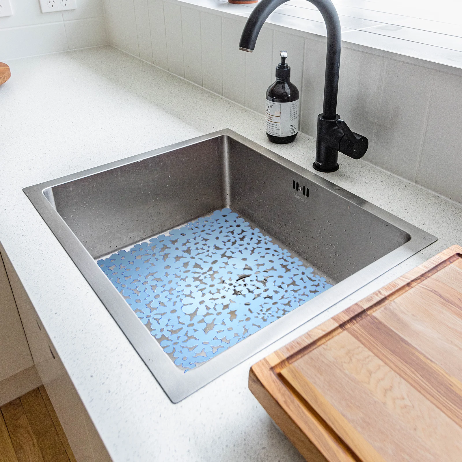 

Sink Drying Mat Kitchen PVC Protector Pad Grid Drainage Design Fast Dry Kitchen Counter Dish Drying Mat Dish Drainer Mats