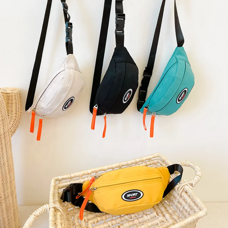 Cute Children Waist Bag High Quality Canvas Belt Bags Designer Crossbody Chest Bag Female Solid Fanny Pack Hip Purse