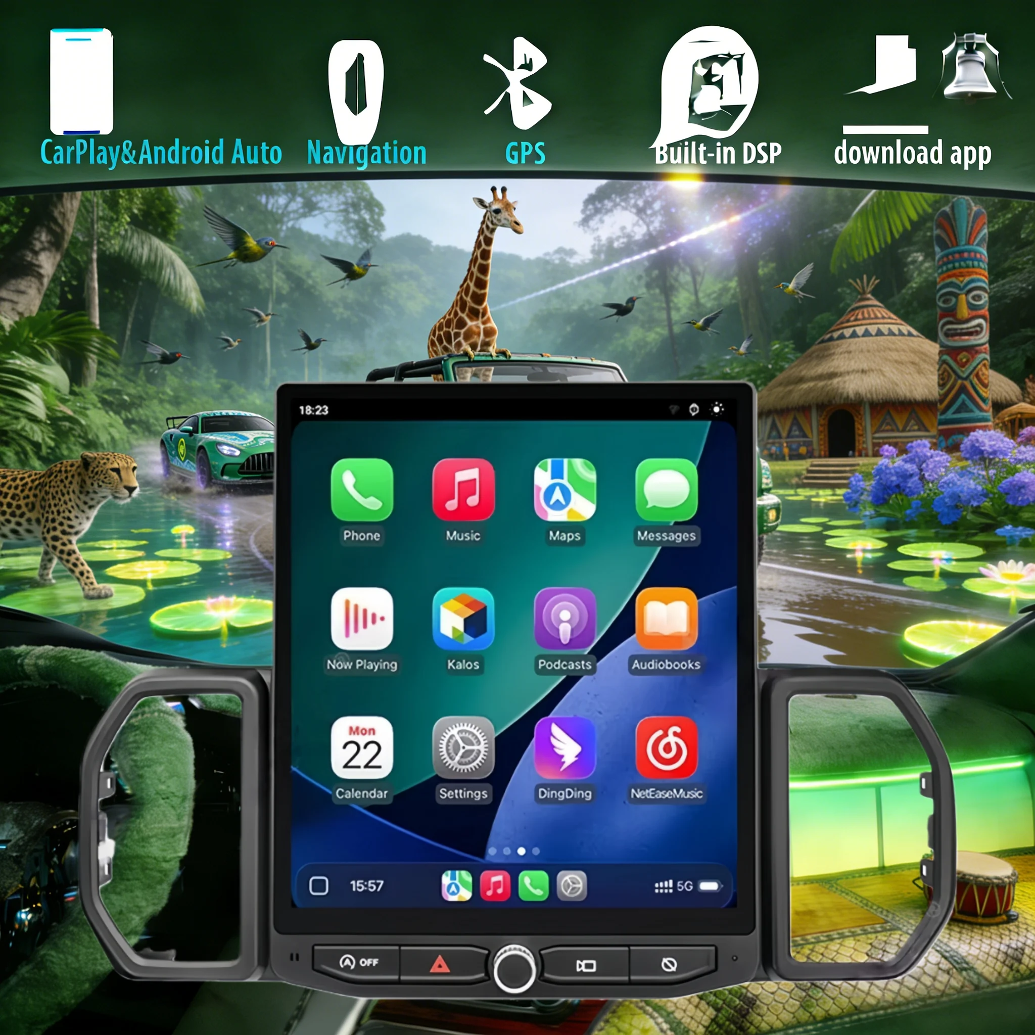 

12.1" Android 14 CarPlay Auto Car Radio For Ford Bronco Sport 2021 2022 2023 2024 Screen Multimedia Stereo Player GPS Head Unit