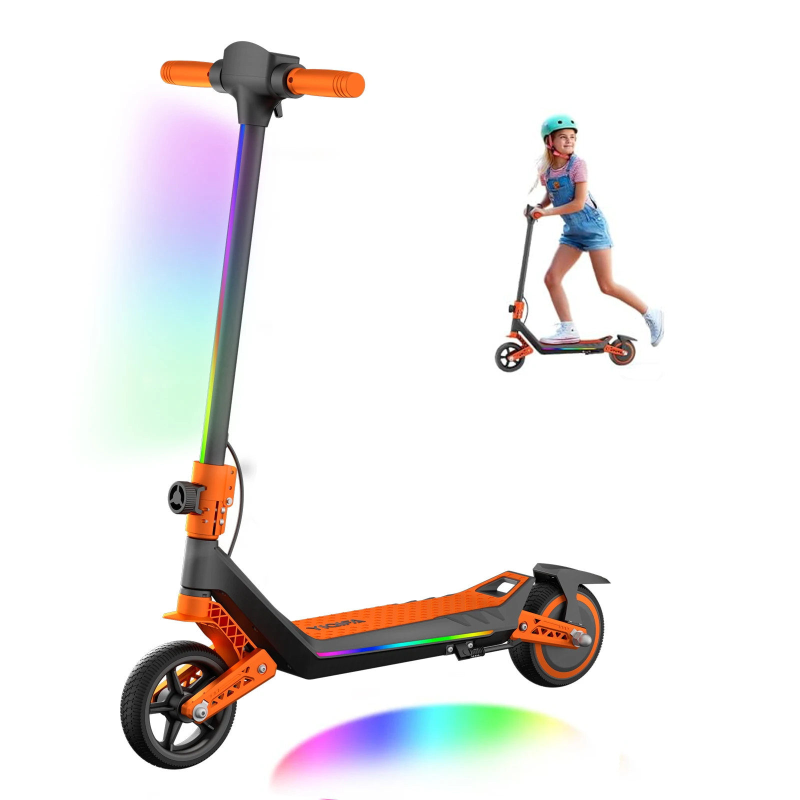 U8 elektrische scooter voor tieners, 130 W motor, 16 km/u, dubbele schokdemper, bereik van 10 km, airless banden, LED-verlichting, voor buitenplezier