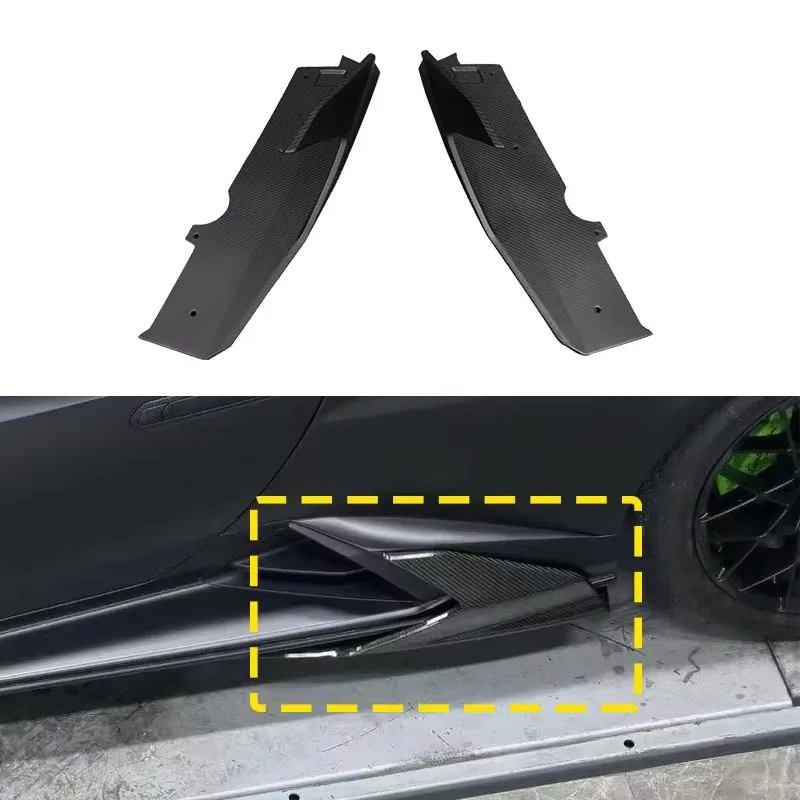 Vor Style Dry Carbon Fiber Side Skirts Body Kit For Lamborghini Huracan STO Evo RWD AWD Side Vents