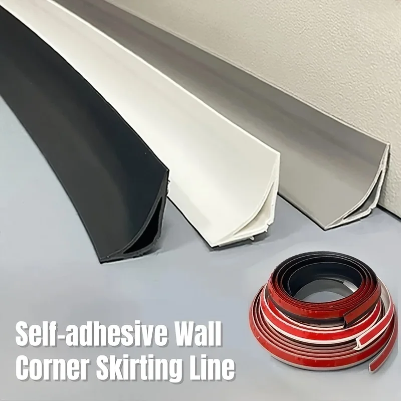 1pc 2m/78.74in Self-Adhesive Wall Inner Corner Skirting Line Can Hide Network Cable Ceiling Caulk Decoration Tape Wall Strip PVC