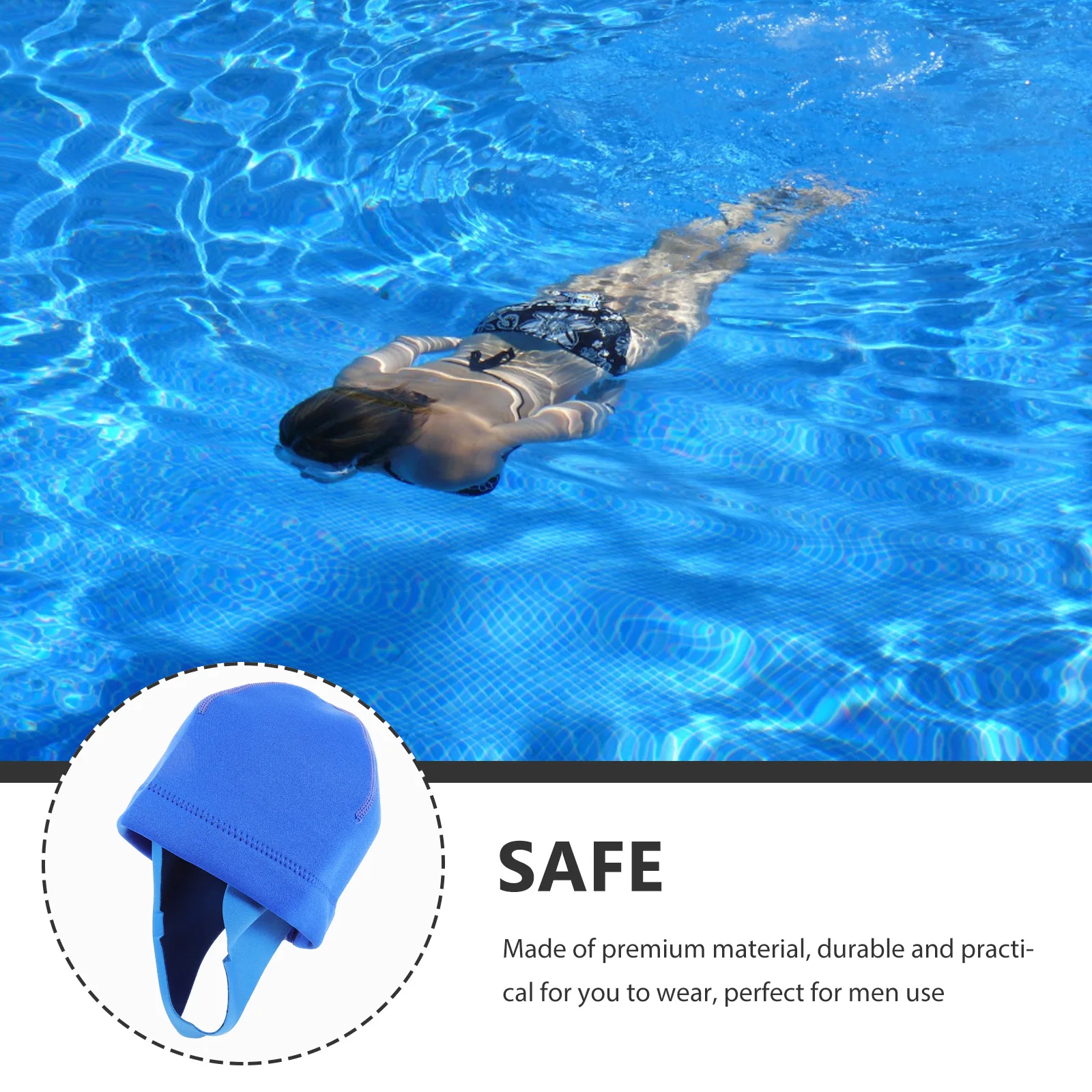 1 قطعة السباحة مع سلسلة الأشرطة للرجال قبعة السباحة تصفح هود الغوص والعتاد الغوص قبعة تصفح هود قبعات مع سلسلة حزام