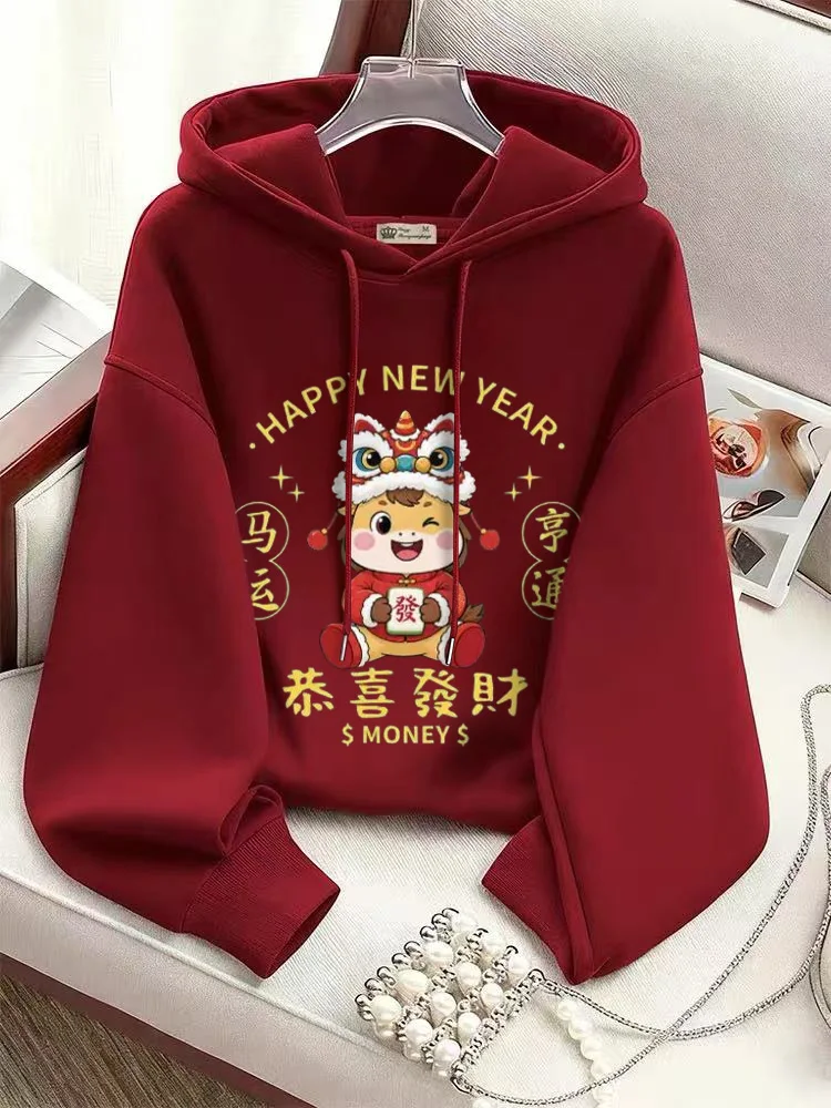 

Модная утепленная толстовка с капюшоном для женщин, красного цвета, с внутренней подкладкой, для осенне-зимнего сезона, повседневная верхняя одежда.