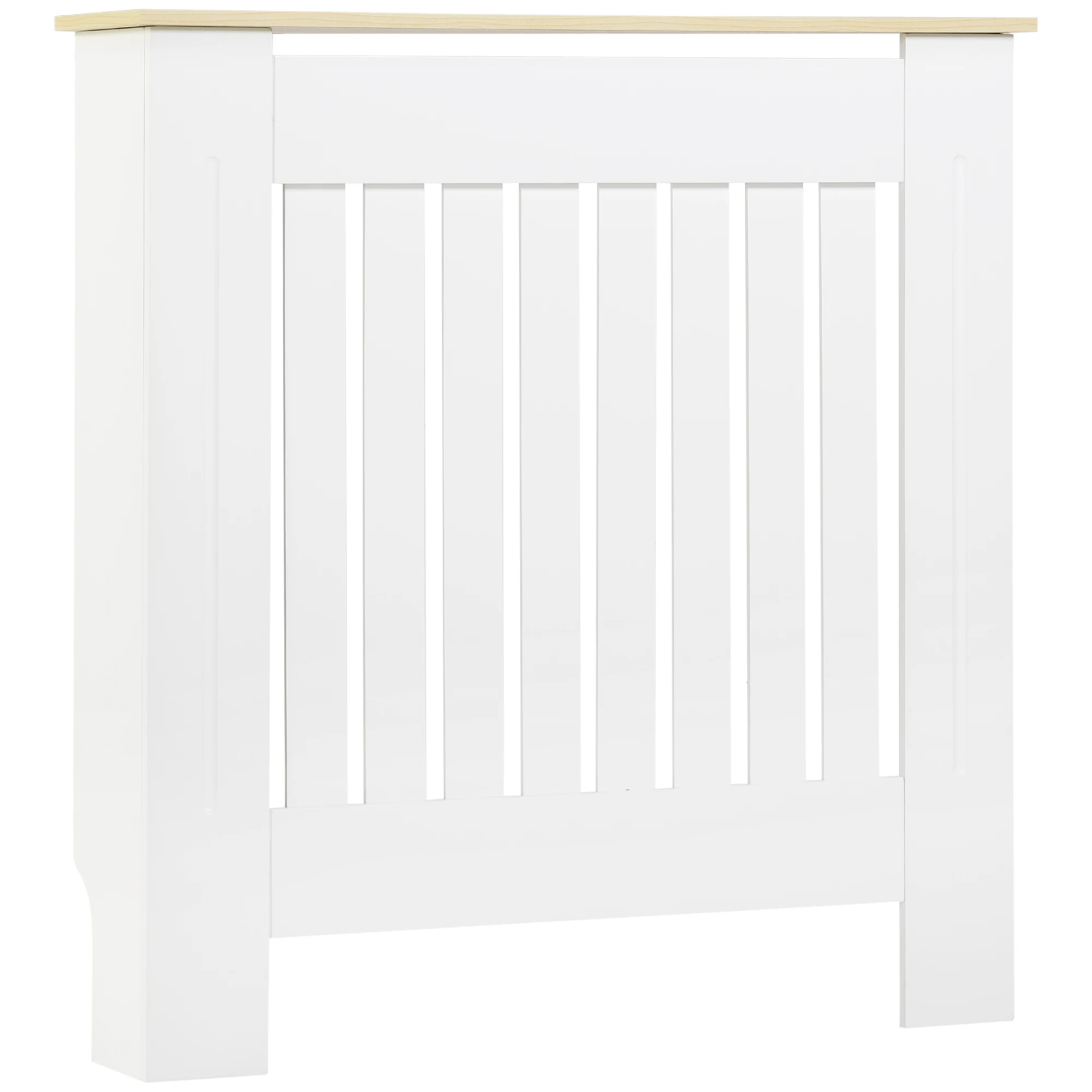 HOMCOM Cubierta de Radiador 78x19x83cm Moderno con Dispositivo Antivuelco Blanco