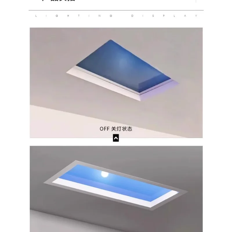 Modern Acrylic Recessed LED Skylight Ceiling Light Natural Sun Blue Sky Effect Supermarket Hotel Decor New Energy Saving