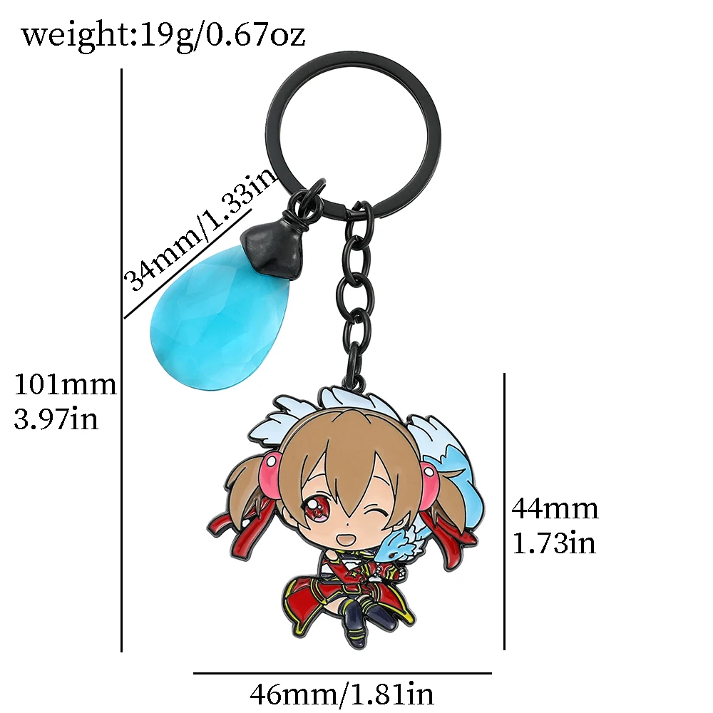 Anime Sword Art Online Metal Keychain Asuna Krito Kirigaya Kazuto Key Chain for Backpack Key Rings for Fans Gift Accessories