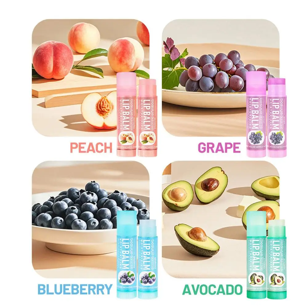 6/24Pcs Fruit Series Lip Balm Set Moisturizing Repair Anti-Cracked Hydrating Vitamin E Lip Balm Cherry Jelly Lip Mask Skin Care