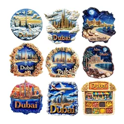 Asia The United Arab Emirates Dubai Resin 3D Fridge Magnets Tourism Souvenir Refrigerator Sticker Handicraft Gift Decoration