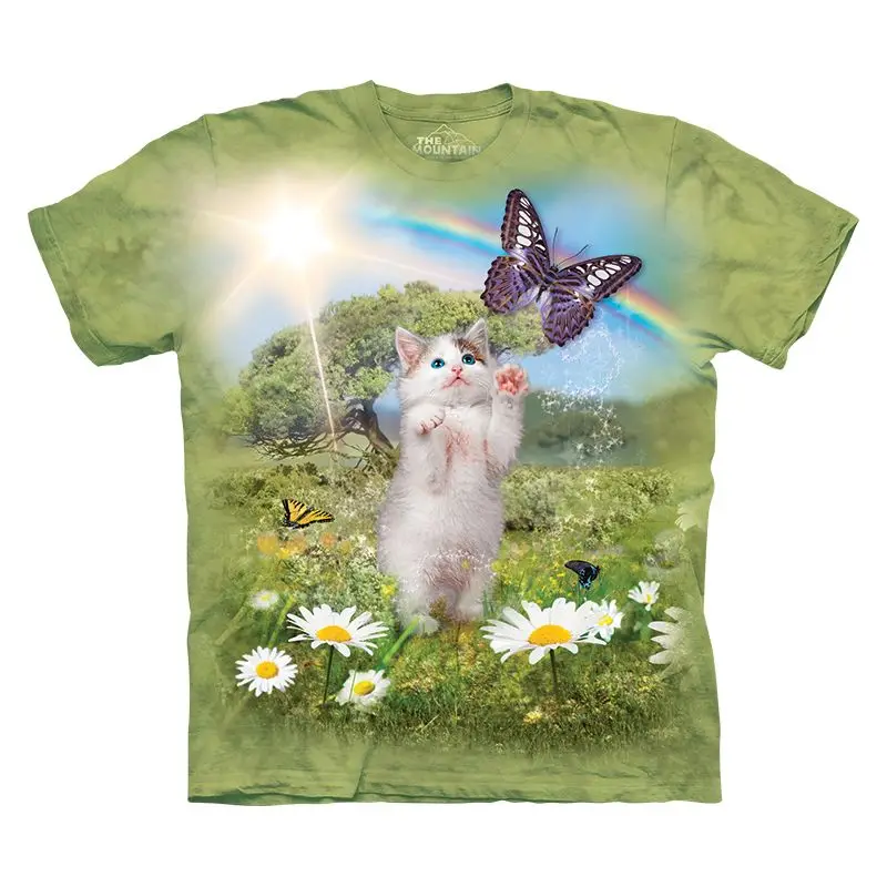 Aesthetic Korean Style Cartoon Mustache Cat Graphic Tee, Women Summer New Niche Design Loose Cotton Short Sleeve Top Streetwear