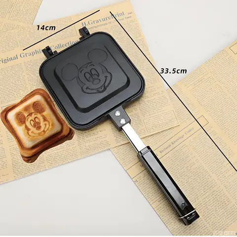 Gas Non-Stick Sandwich Maker Iron Bread Toast Breakfast Machine Waffle Pancake Baking Barbecue Oven Mold Mould Grill Frying Pan