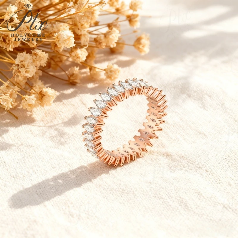 

Pear Cut Moissanite Ring Wave-Inspired Shape Stylish Women’s Jewelry Trendy Elegant Design Daily Wear Sparkling Accessory