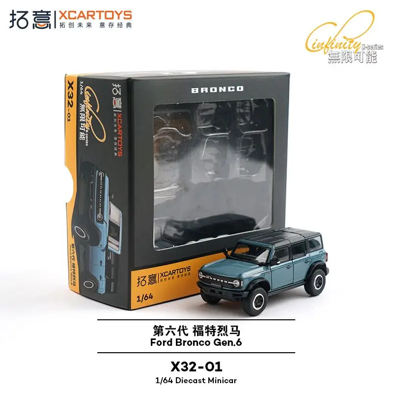 XCARTOYS 1/64 Schaal Diecast Ford Bronco SUV Legering Model Auto Miniatuur Terreinwagen Speelgoed voor Jongens Cadeau
