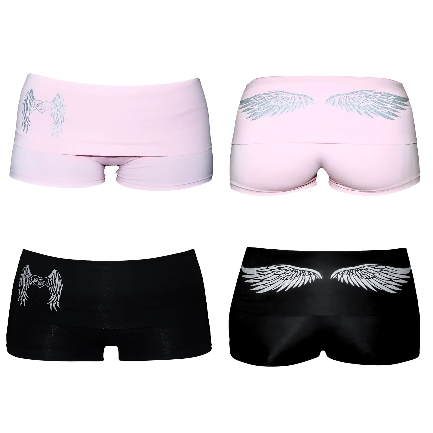 Y2K Retro Millennium 2000s top pantalones cortos estampados para mujer pantalones cortos Vintage plegables pantalones ajustados elásticos moda streetwear Emo