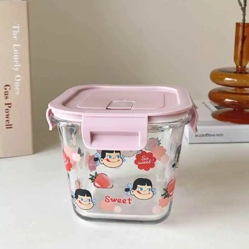 

Microwave Safe Heatable Glass Soup Bowl Lunch Box Fruit Bento Box Takeaway Meal Container Adult Lunch Container Heat Resistant