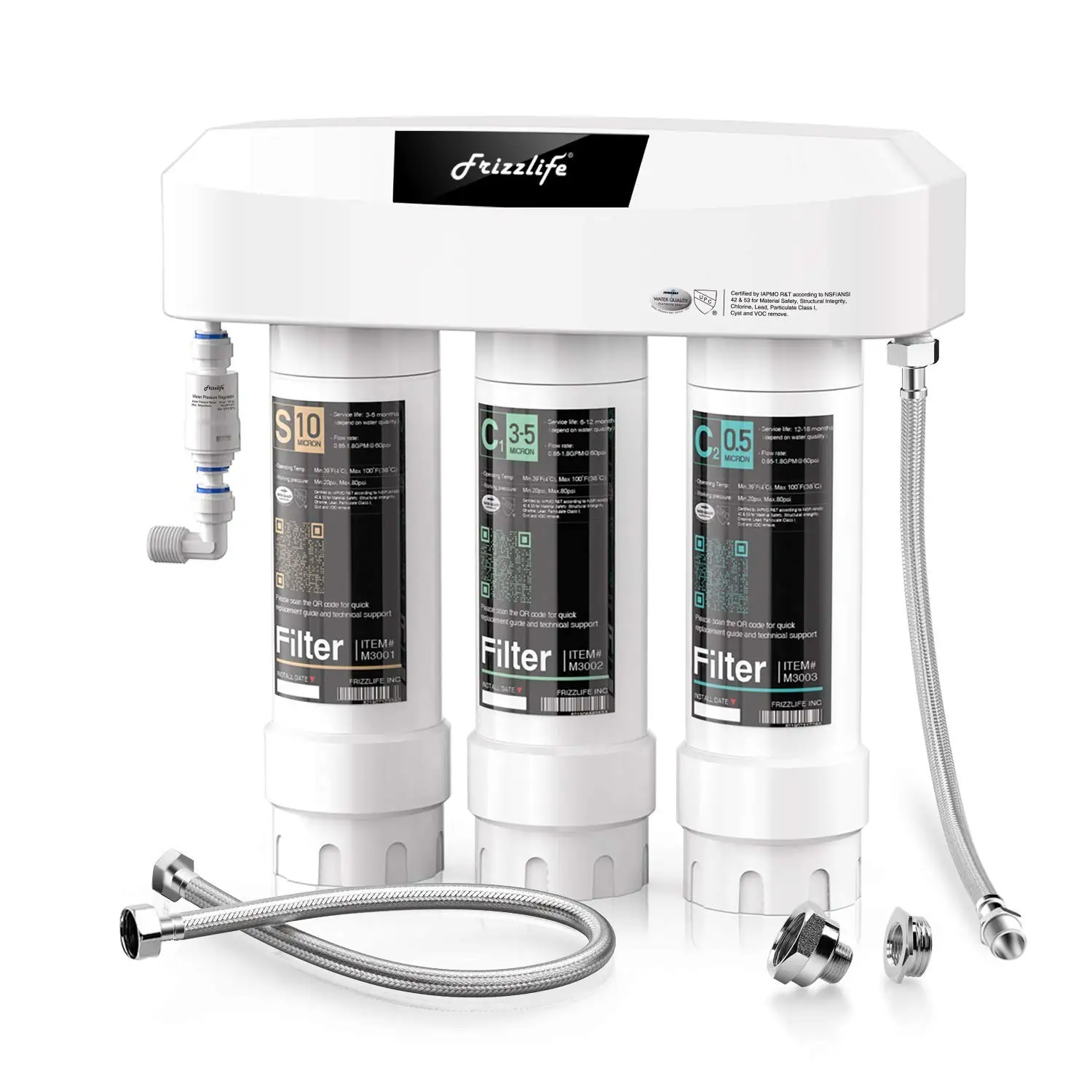 

Under Sink Water Filter System SK99-NEW, Direct Connect, NSF/ANSI 53&42 Certified 0.5 Micron Carbon Block, Remove Lead, Chlorine