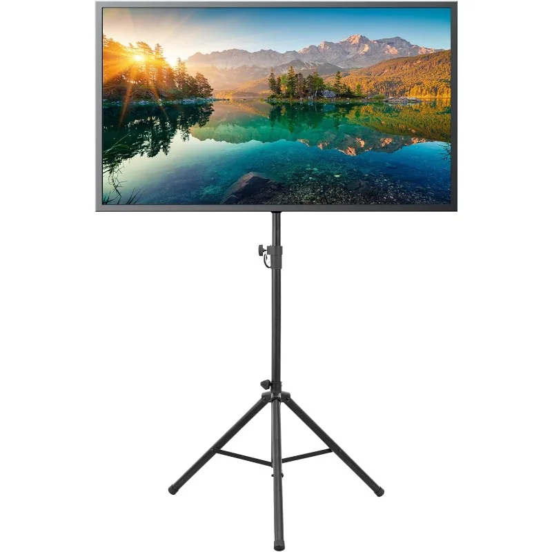 

Tripod TV Stand – Portable TV Tripod for Flat Screens 32-70 Inch – Indoor/Outdoor Height Adjustable Stand, Holds up to 77lbs