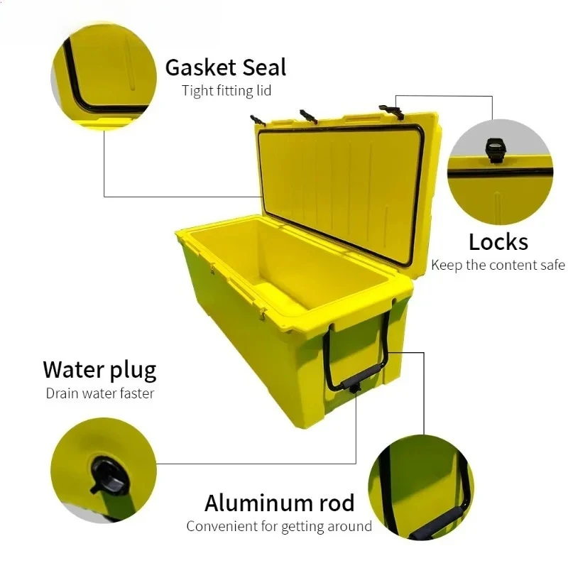 for Food Storage 240QT Large Modern Insulated Thermal Rotomolded Cooler Box Modern Hard Ice Chest