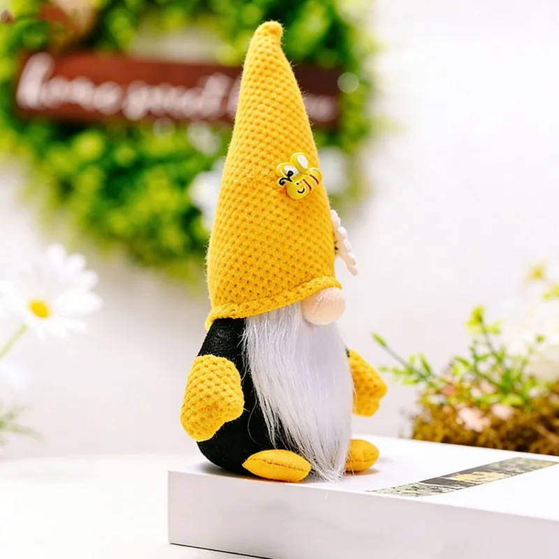

Gnome Handmade Stuffed Plush Indoor Decorations- Daisy Bees, Gnome Holiday Decorations, Spring Summer