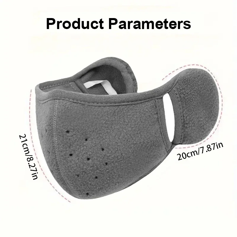 مجموعة قناع الوجه السميك الدافئ للشتاء 2 في 1، قناع الوجه القابل للتنفس لحماية الأذن في الهواء الطلق لركوب الدراجات