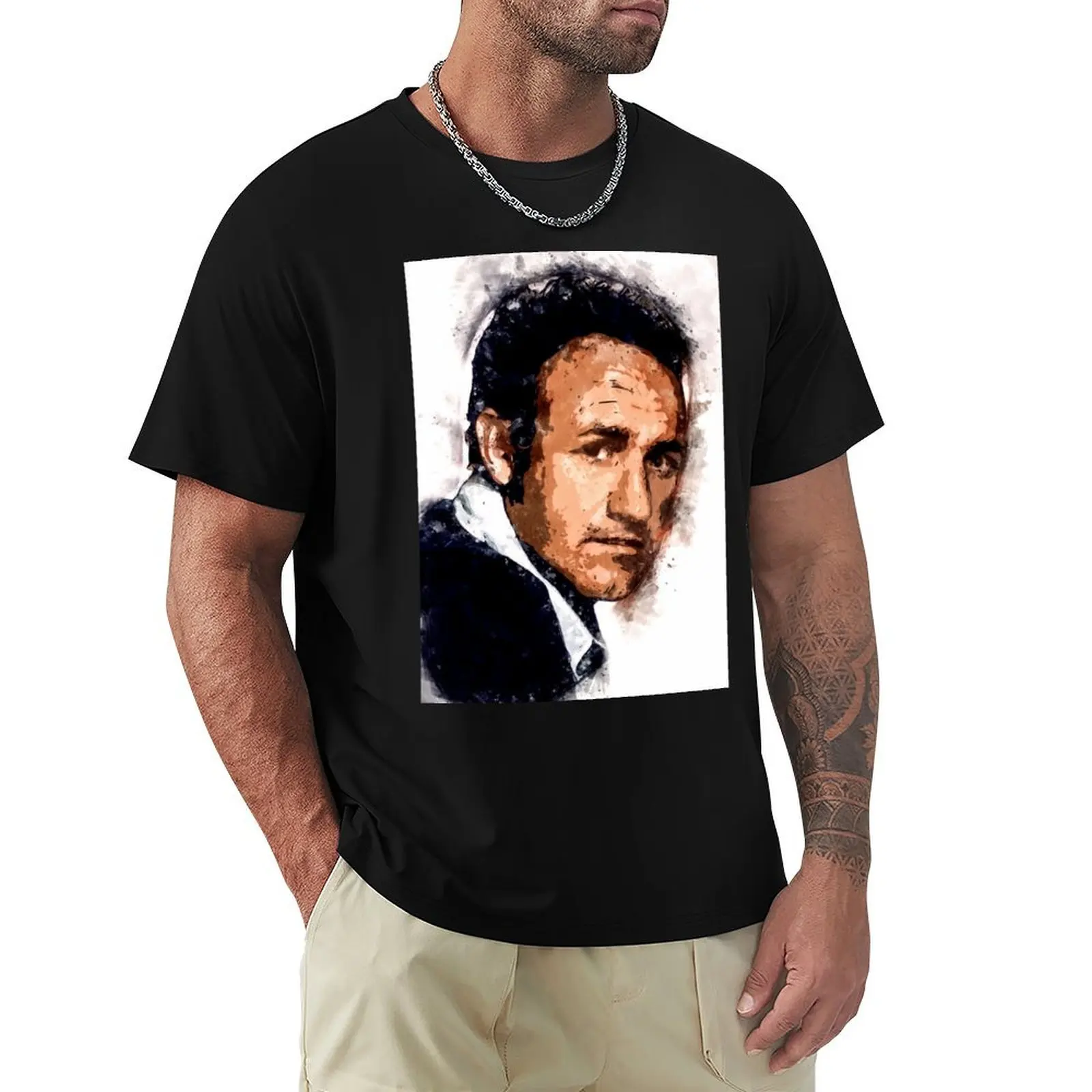 

Gene Hackman Actor Portrait  A Tribute to a LEGEND  Abstract Watercolor T-Shirt Festival Casual Short Sleeve