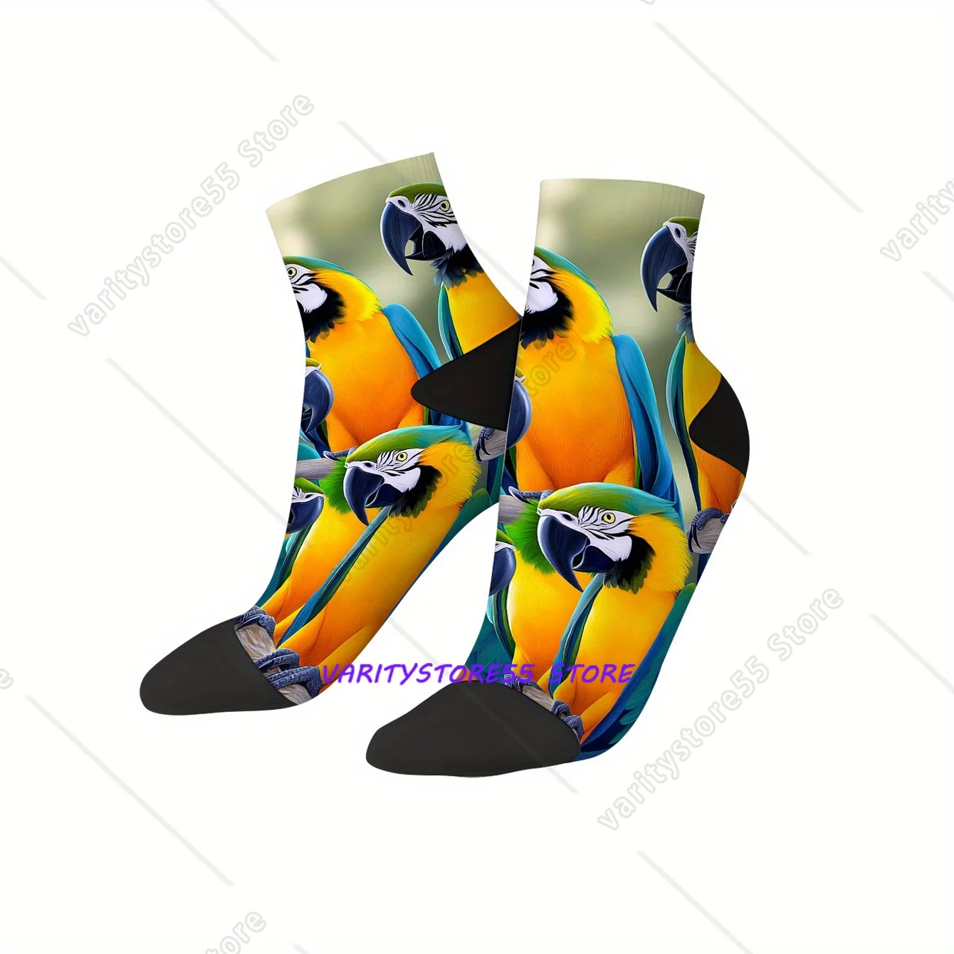 

Colorful Macaw Socks Harajuku Sweat Absorbing Stockings All Season Socks Accessories for Man's Woman's Gifts