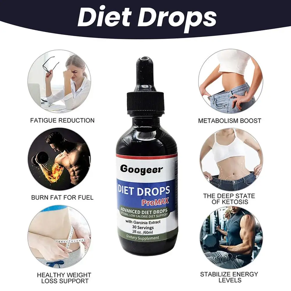 Weight Loss Drops Slimming Diet Drops Natural Metabolism Booster Fast Fat Reduction 60ML