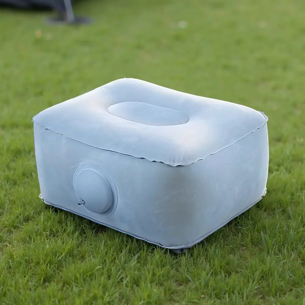Press-to-Inflate Inflatable Booster Seat Foldable Fabric Portable Foot Rest Breathable Comfortable Air Seat Cushion