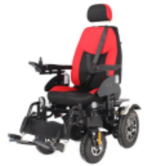 Multi-functional Four-wheeled Inflatable Shock-absorbing Heavy-duty Off-road Electric Wheelchair With Lead-acid Battery