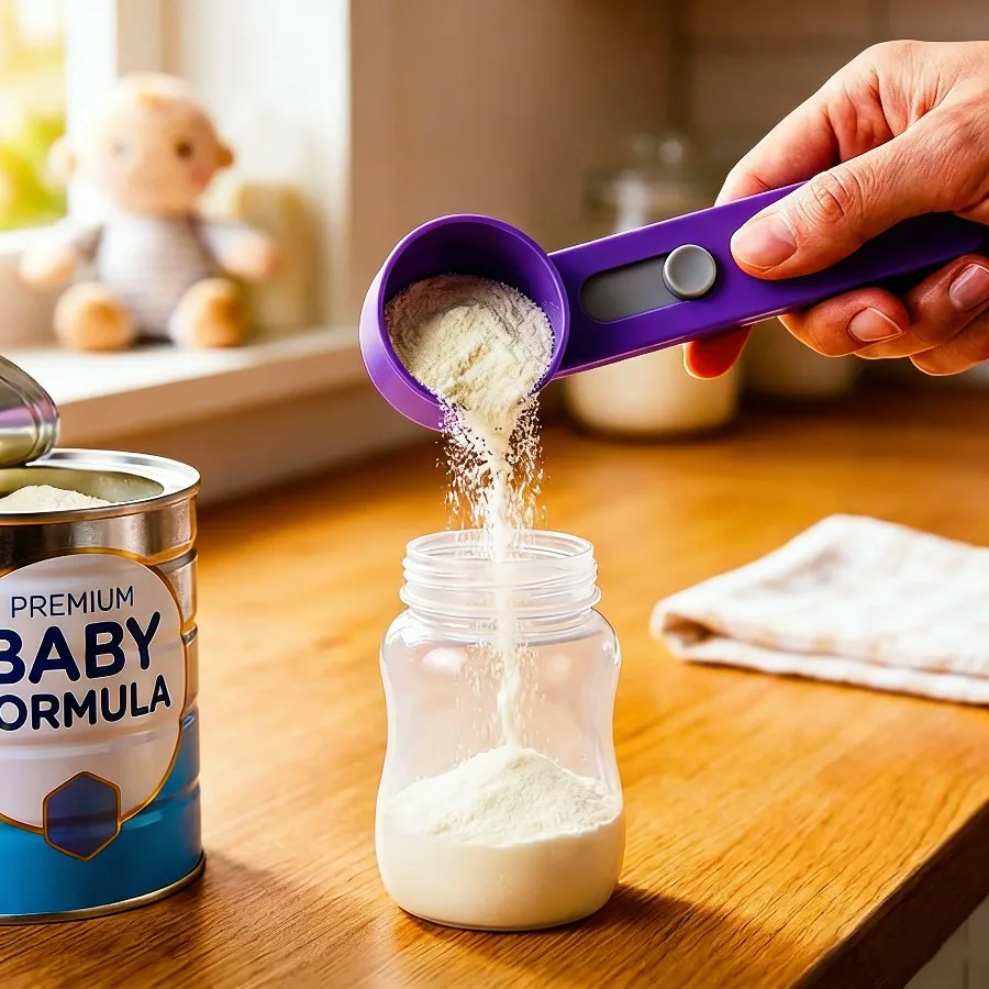 2-in-1 Sliding Scoop Funnel, Reusable PP Coffee & Protein Powder Scoop for Mess-Free Kitchen & Gym Use - Image 2