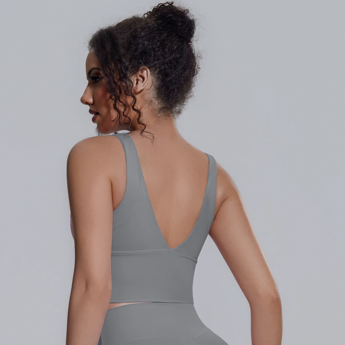 Damen Sommer Yoga-BH Unterwäsche Stoßfester Sport-BH mit schönem V-förmigem Rücken, Fitness Yoga Tank Top BH mit Brustpolster ﻿ – Detail 35