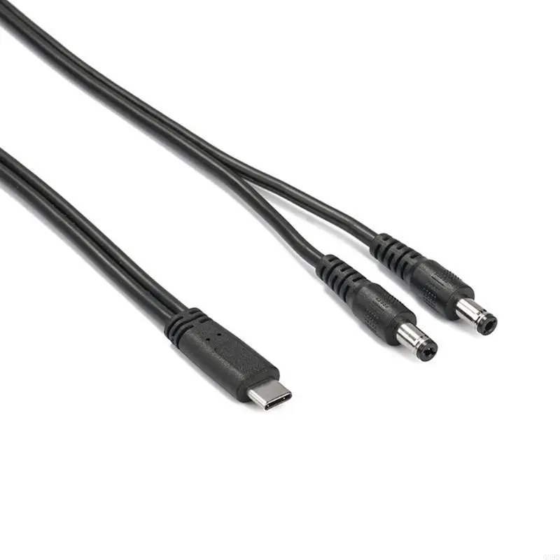 Q39D USB C đến Double DC5.5x2,5mm Dây nguồn cho các thiết bị 20V và máy tính xách tay 65W Công suất 3,28ft