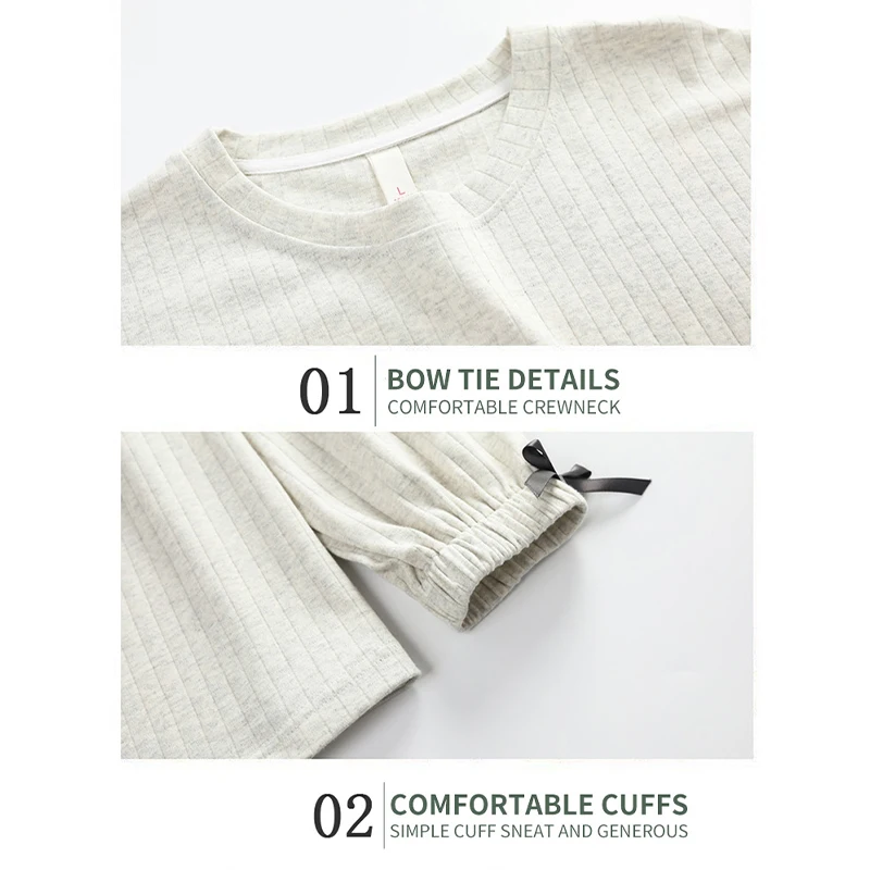 MIIOW Corduroy Pajamas for Women Winter Cotton Loungewear Sets Cute Comfortable Sleepwear Loose Long Sleeve Clothes Lingerie